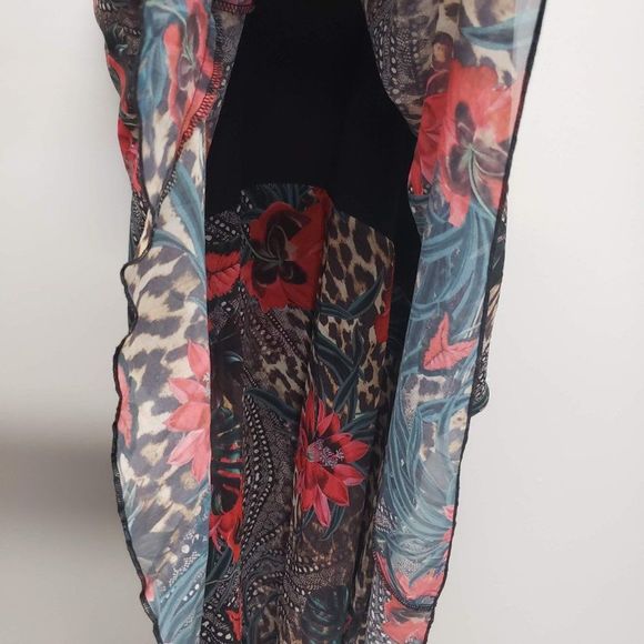 Guess Maxi Floral and Cheetah Print Dress Size Small - Picture 7 of 15